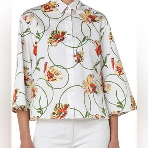Akris Punto Poppy Dot Print Blouse